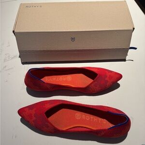 Retired Rothy's  Red Botanicamo Women's Pointed Flats with Red Sole
